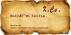 Kolláth Csilla névjegykártya
